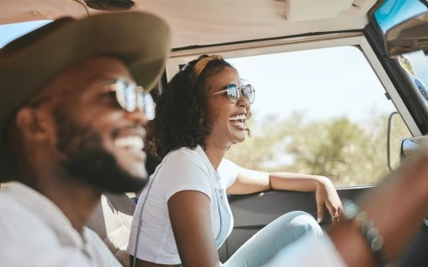 two people in a drive