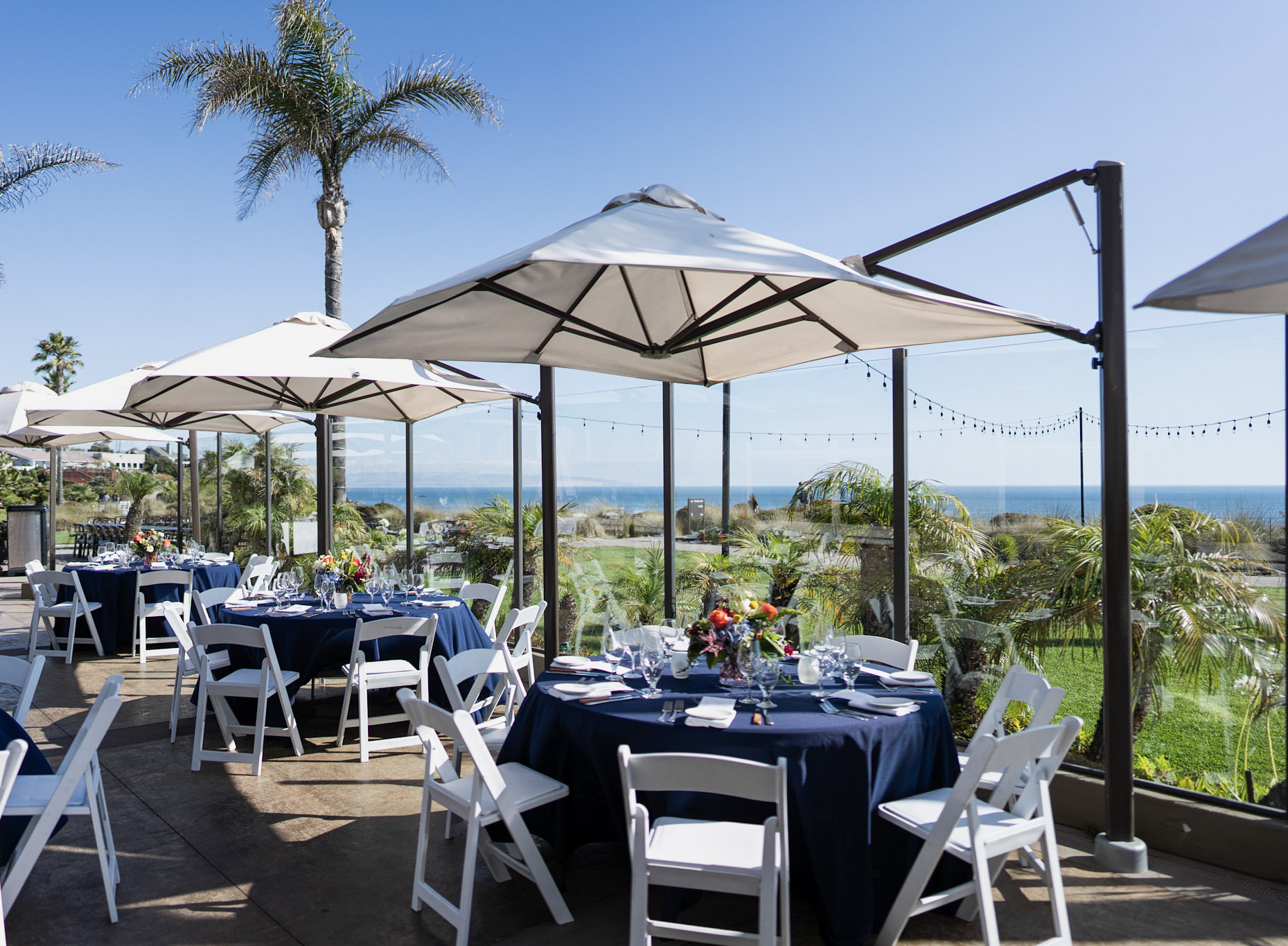 Oceanside Patio at Dolphin Bay Resort & Spa in Pismo Beach — heated oceanfront venue with panoramic Pacific views and versatile layouts for elegant wedding receptions and coastal celebrations.
