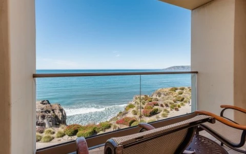 a view of the ocean from a balcony