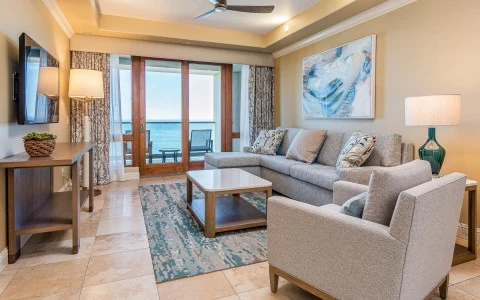 a living room with a couch and a table