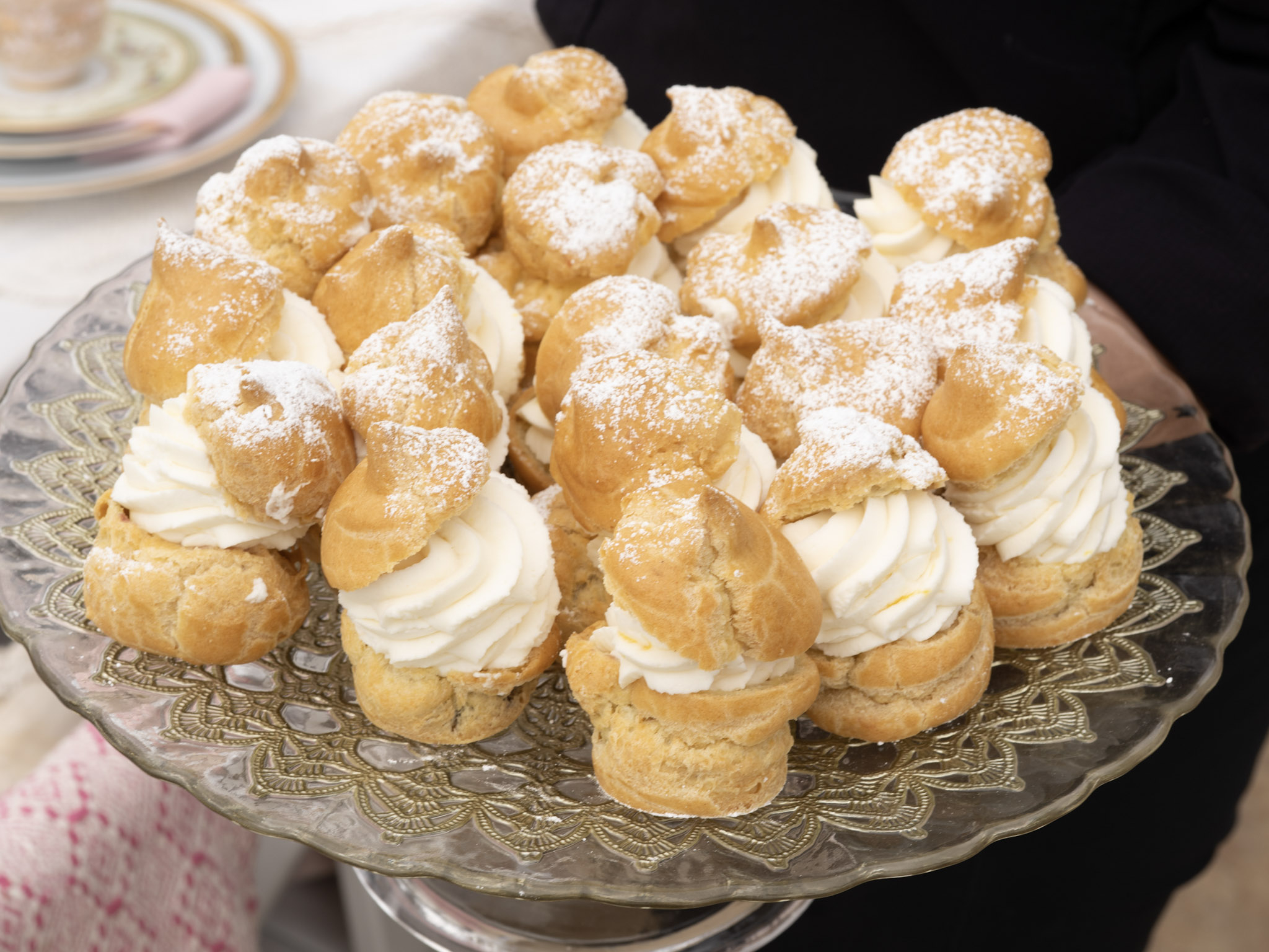 Delicate cream-filled pastries crafted by the in-house pastry chef at Lido Restaurant & Lounge — a sweet highlight of afternoon tea parties at Dolphin Bay Resort & Spa.