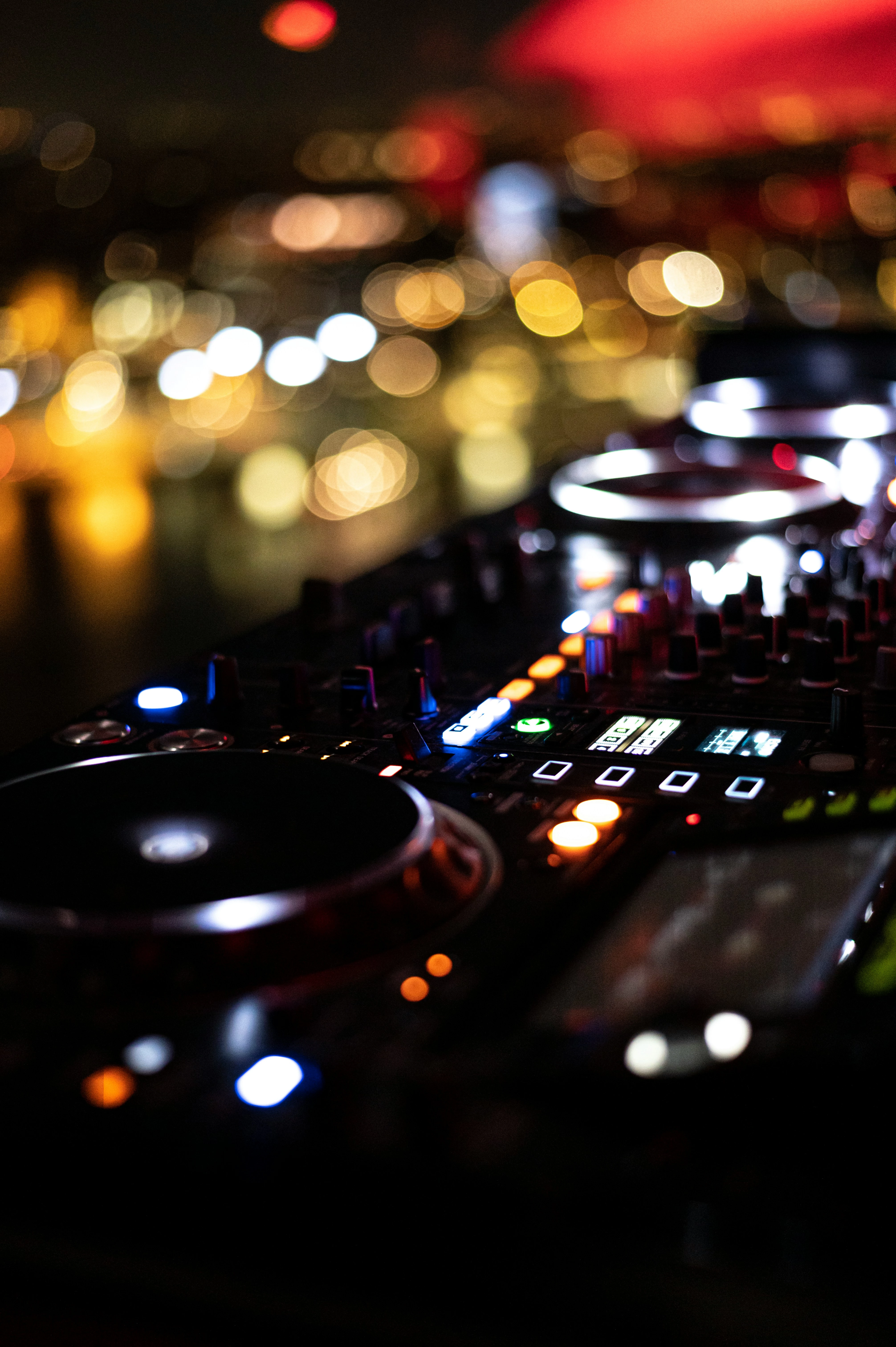 a dj mixer with lights