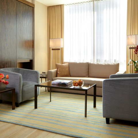 a living room with a couch and a coffee table