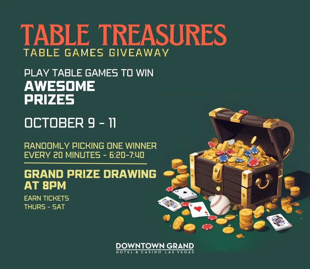 a poster for a table games giveaway
