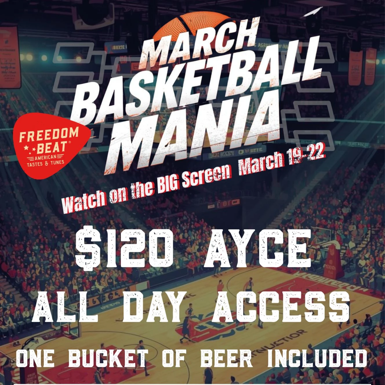 a basketball game with a crowd of people