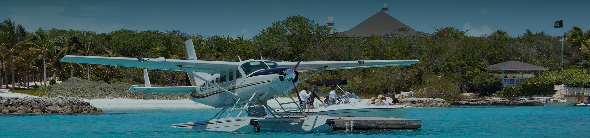 a plane parked on water