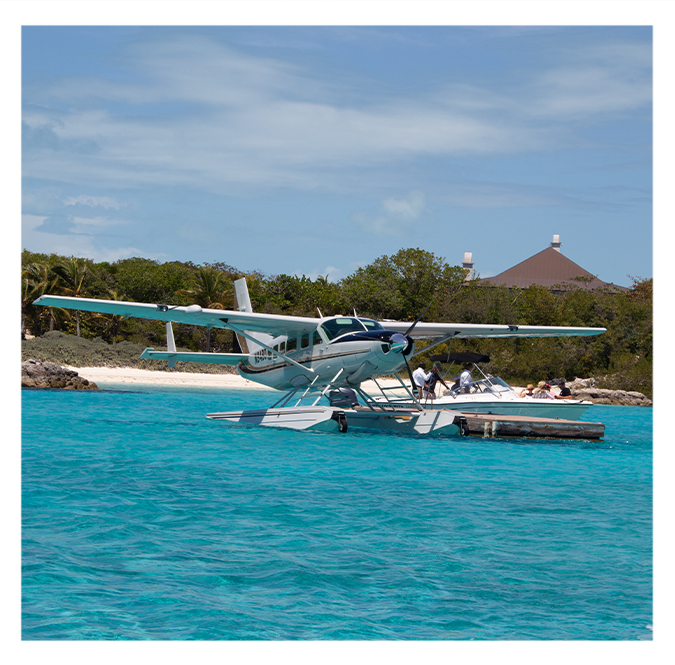 a seaplane on the water