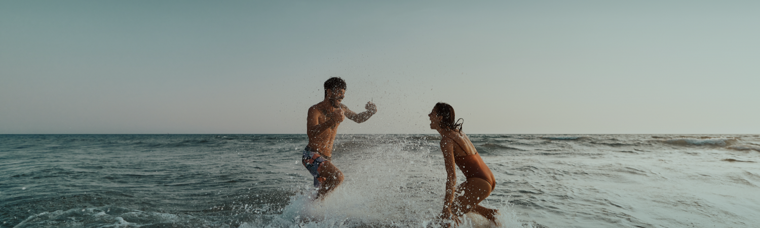 a man and woman in the water