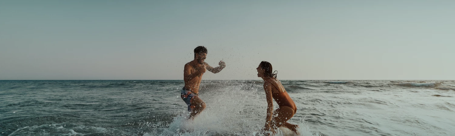 a man and woman in the water