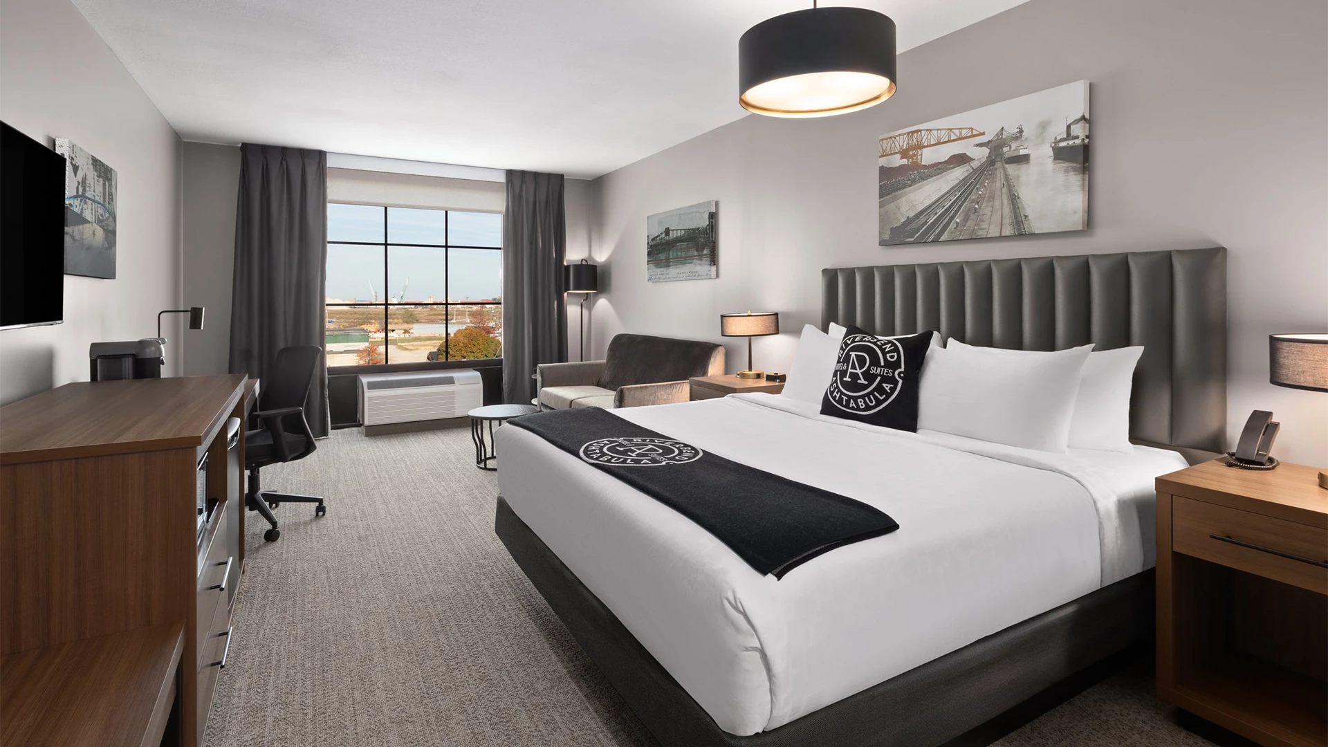 a room with a bed and a couch