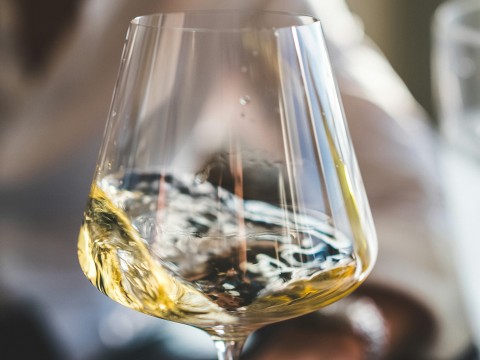 a glass of white wine