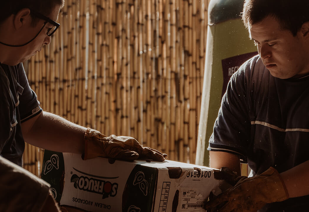 a man holding a box