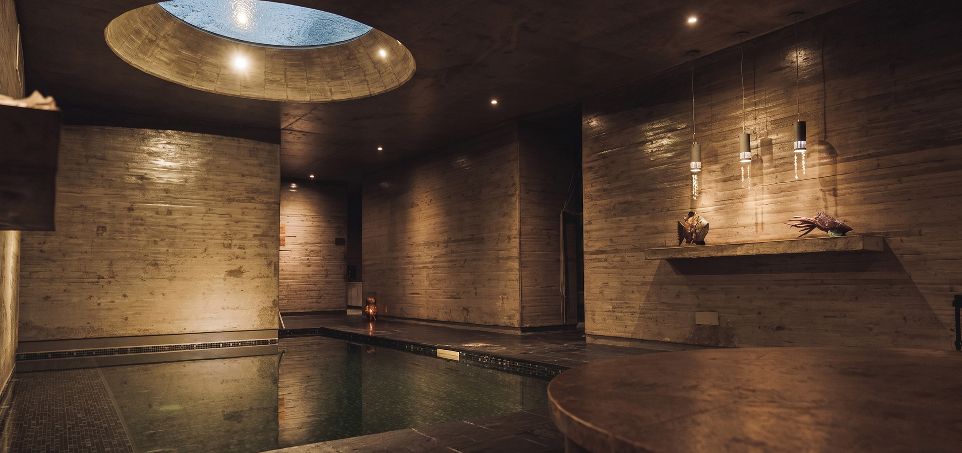 a pool in a room