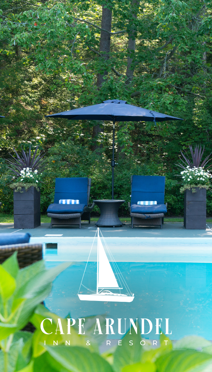 a pool with chairs and umbrella