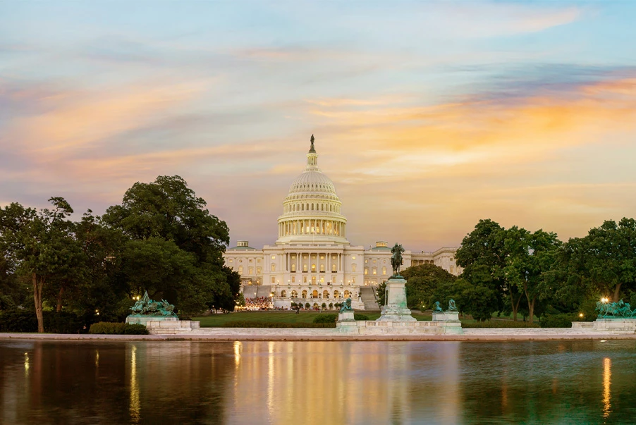 front view of the capital building in washington dc
