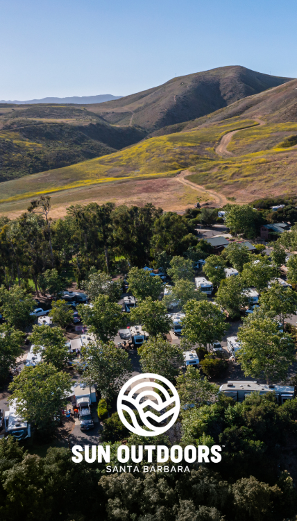 a group of rvs in a parking lot