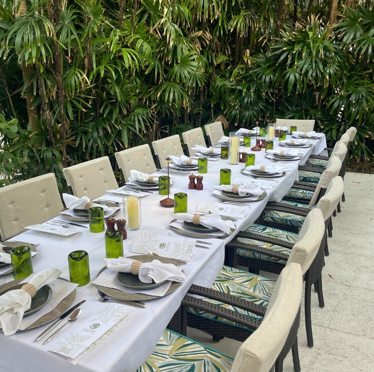a table set for a dinner party