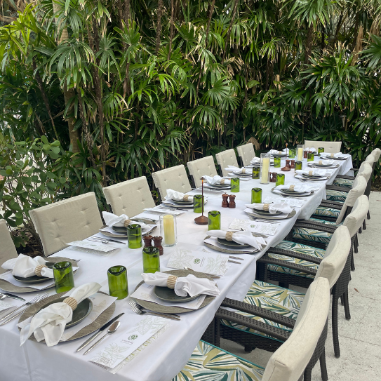 a table set for a dinner party