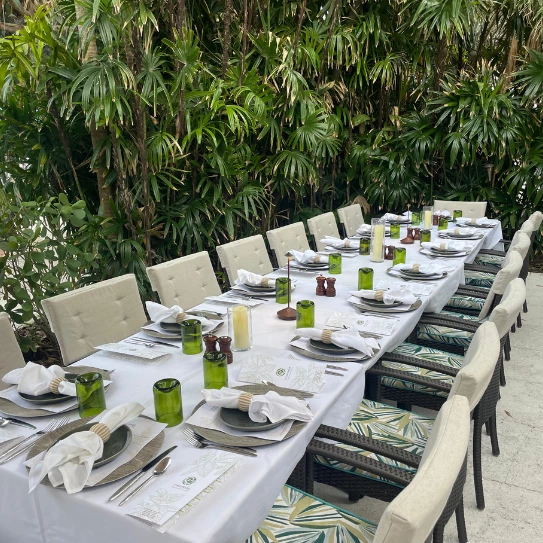 a table set for a dinner party