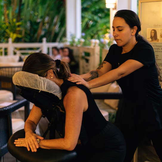 a woman getting a massage