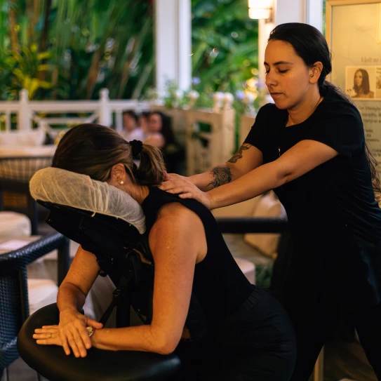 a woman getting a massage