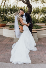 a man and woman kissing