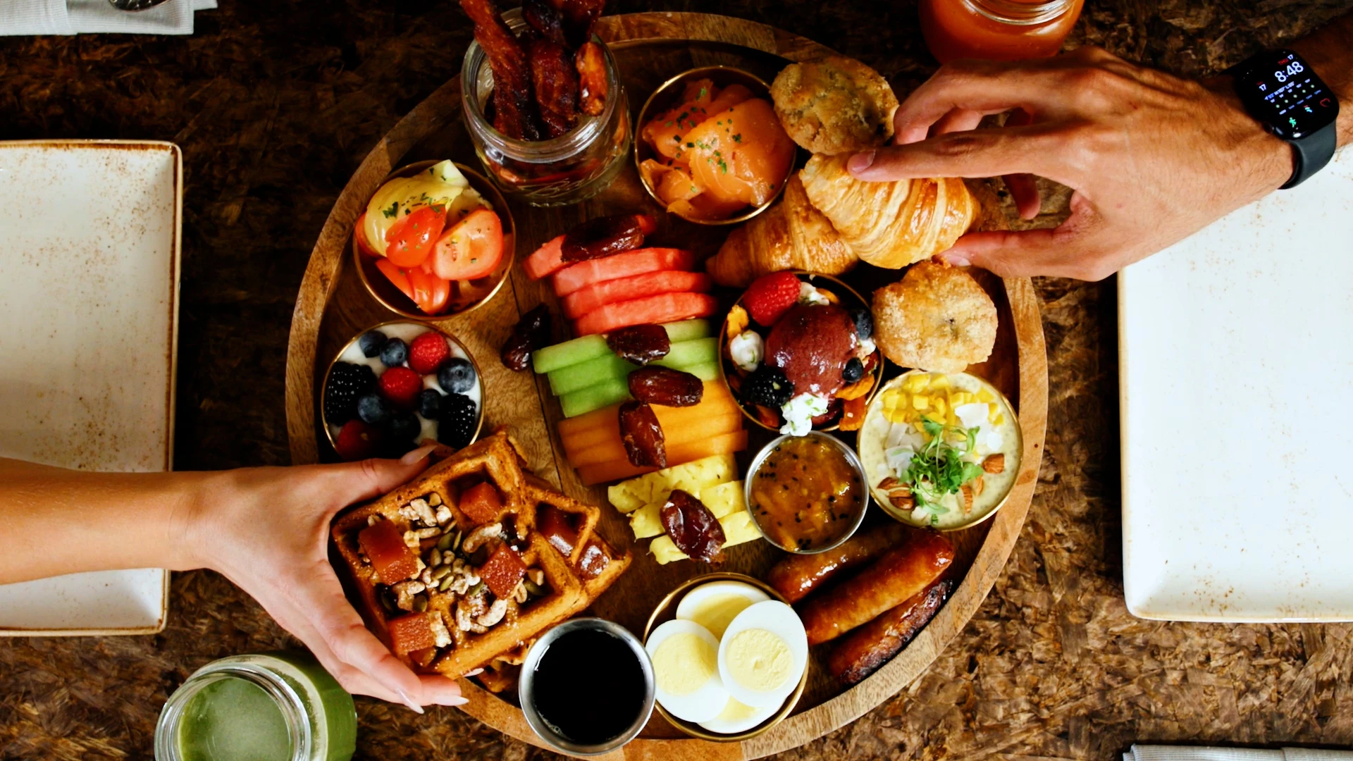 a table full of food