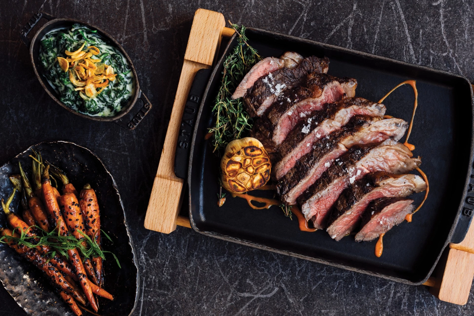 a plate of meat and vegetables