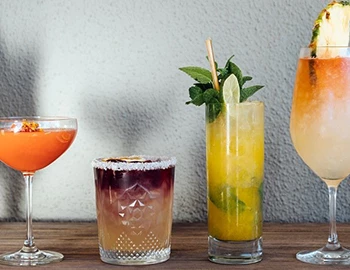 various cocktail drink selections