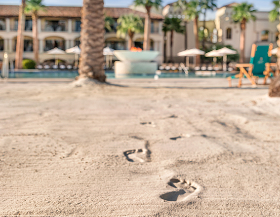 View of some footprints in the sand 
