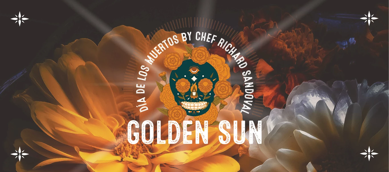 a skull with flowers and sun rays