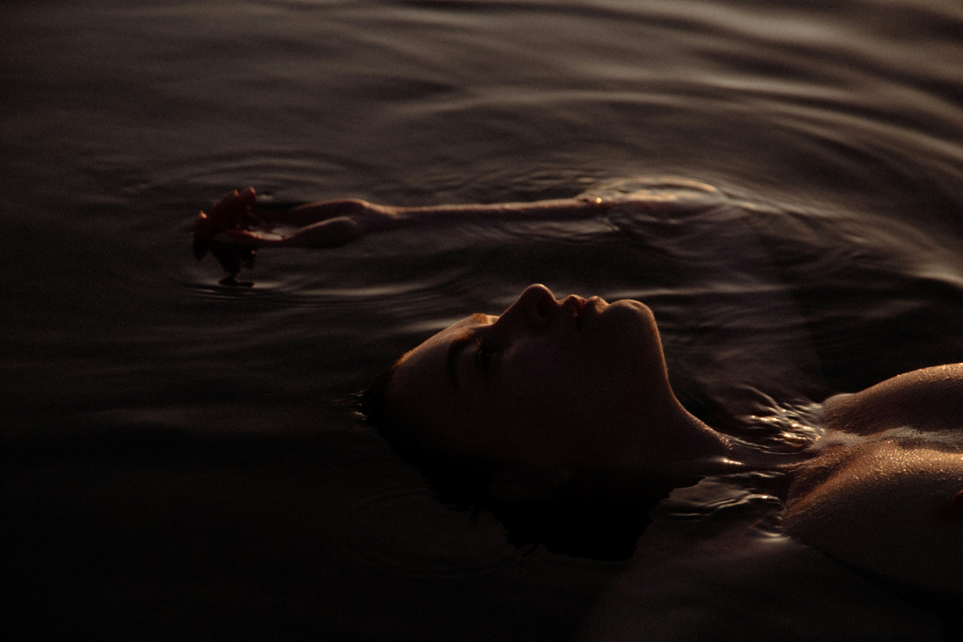 a person swimming in water
