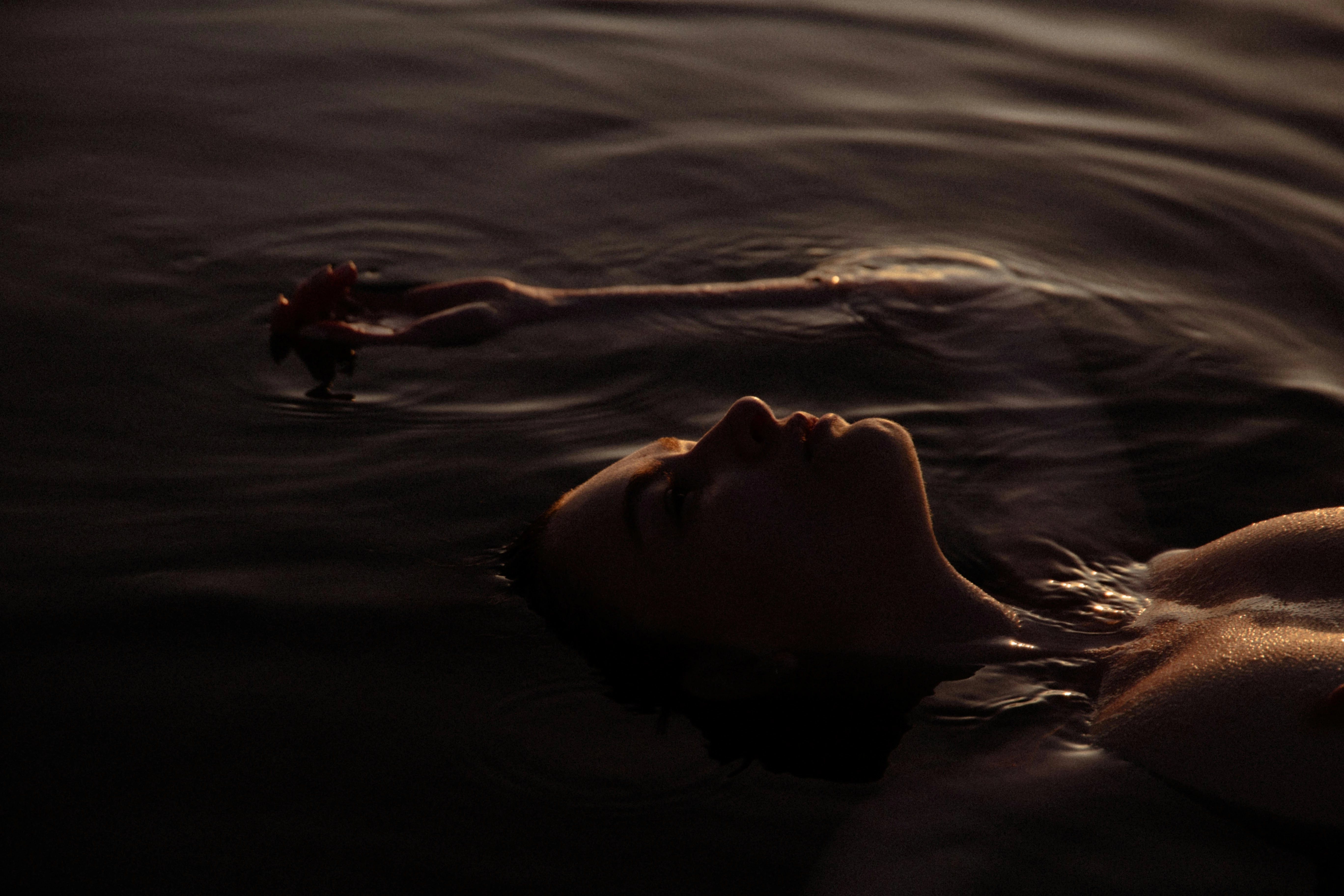 a person swimming in water