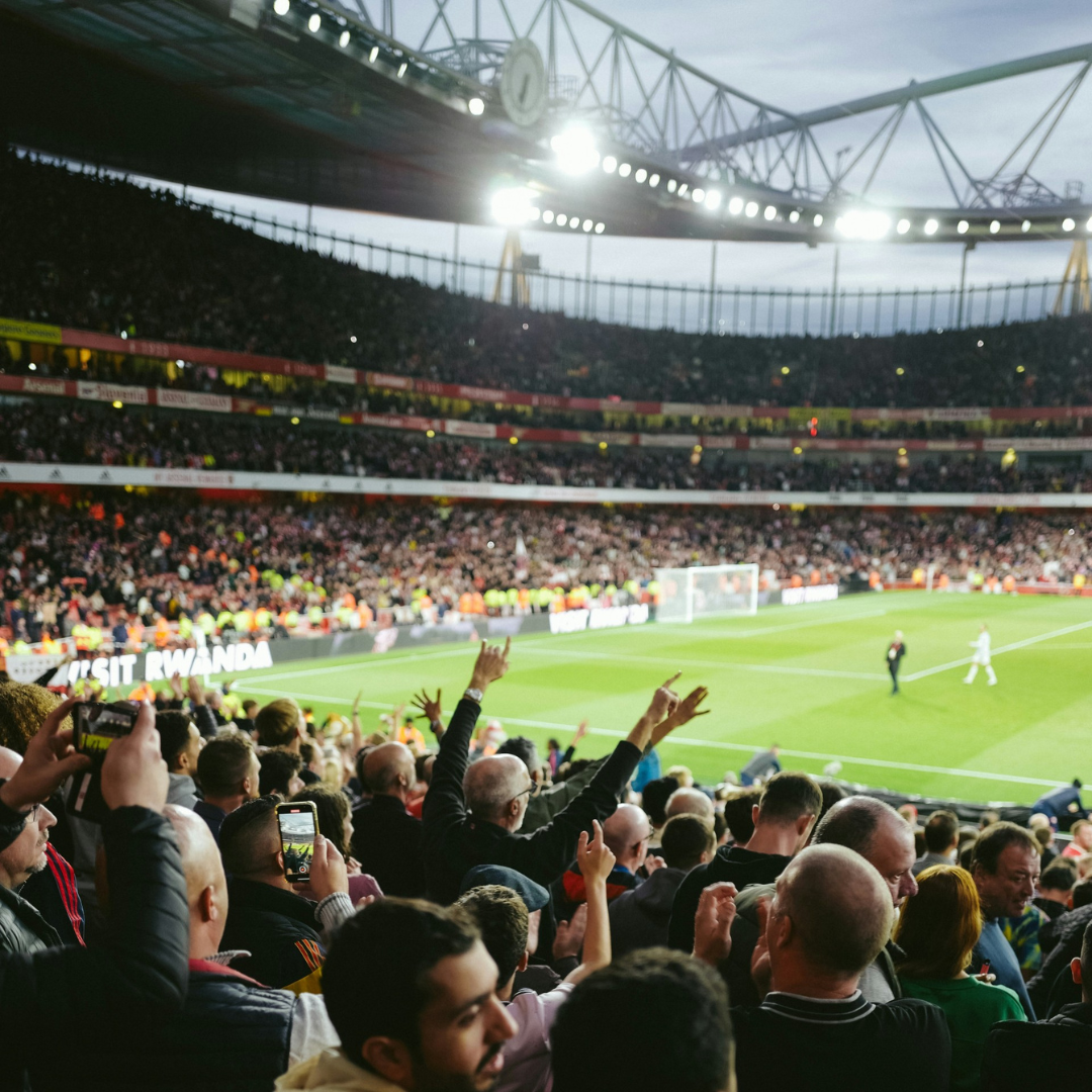 a football game in a stadium