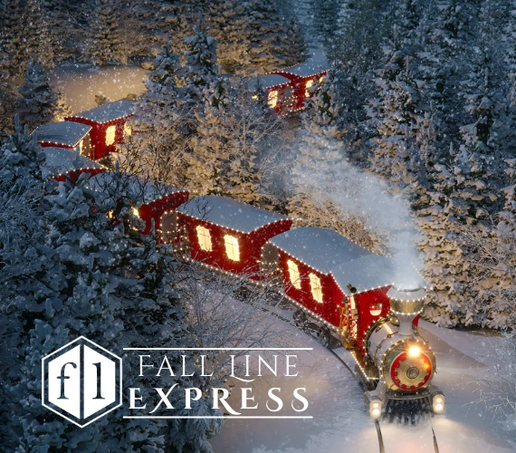 a train with lights on it