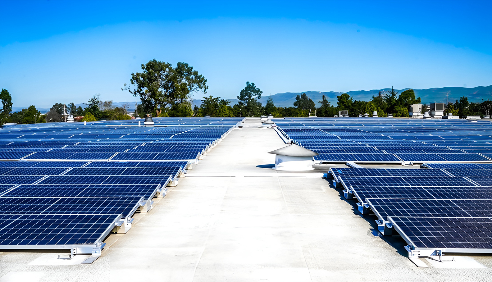 solar panels on a roof