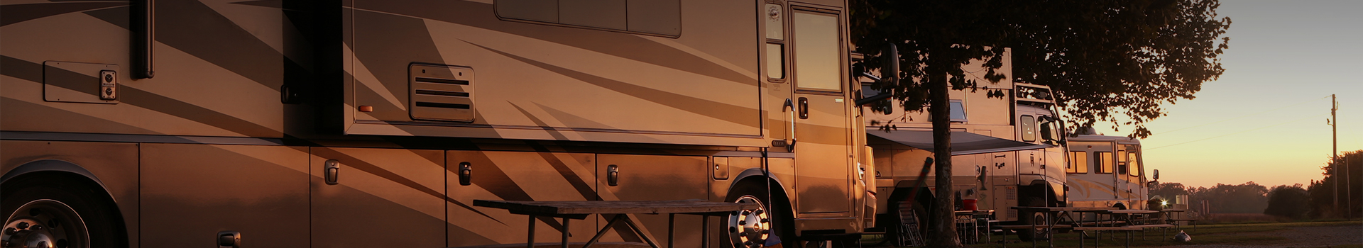 a camper van parked outside