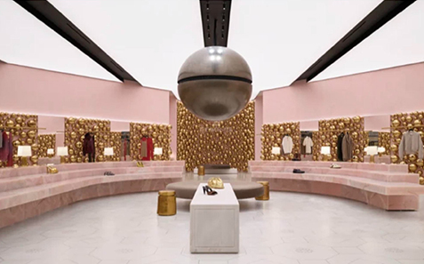 a room with a round object in the middle