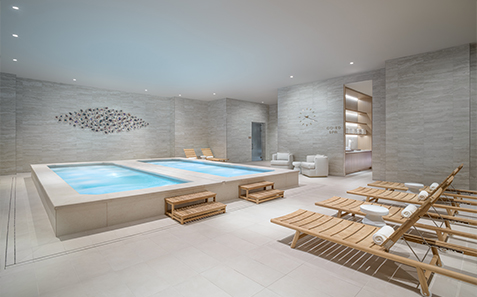 a pool inside a room