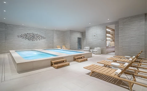 a pool inside a room