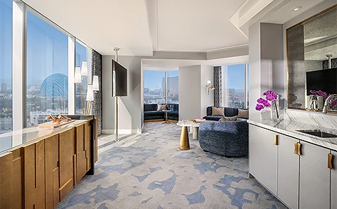 a room with a television and a couch