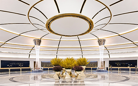 a large circular room with a circular ceiling and a large circular ceiling