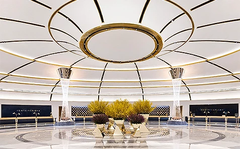 a large circular room with a circular ceiling and a large circular ceiling