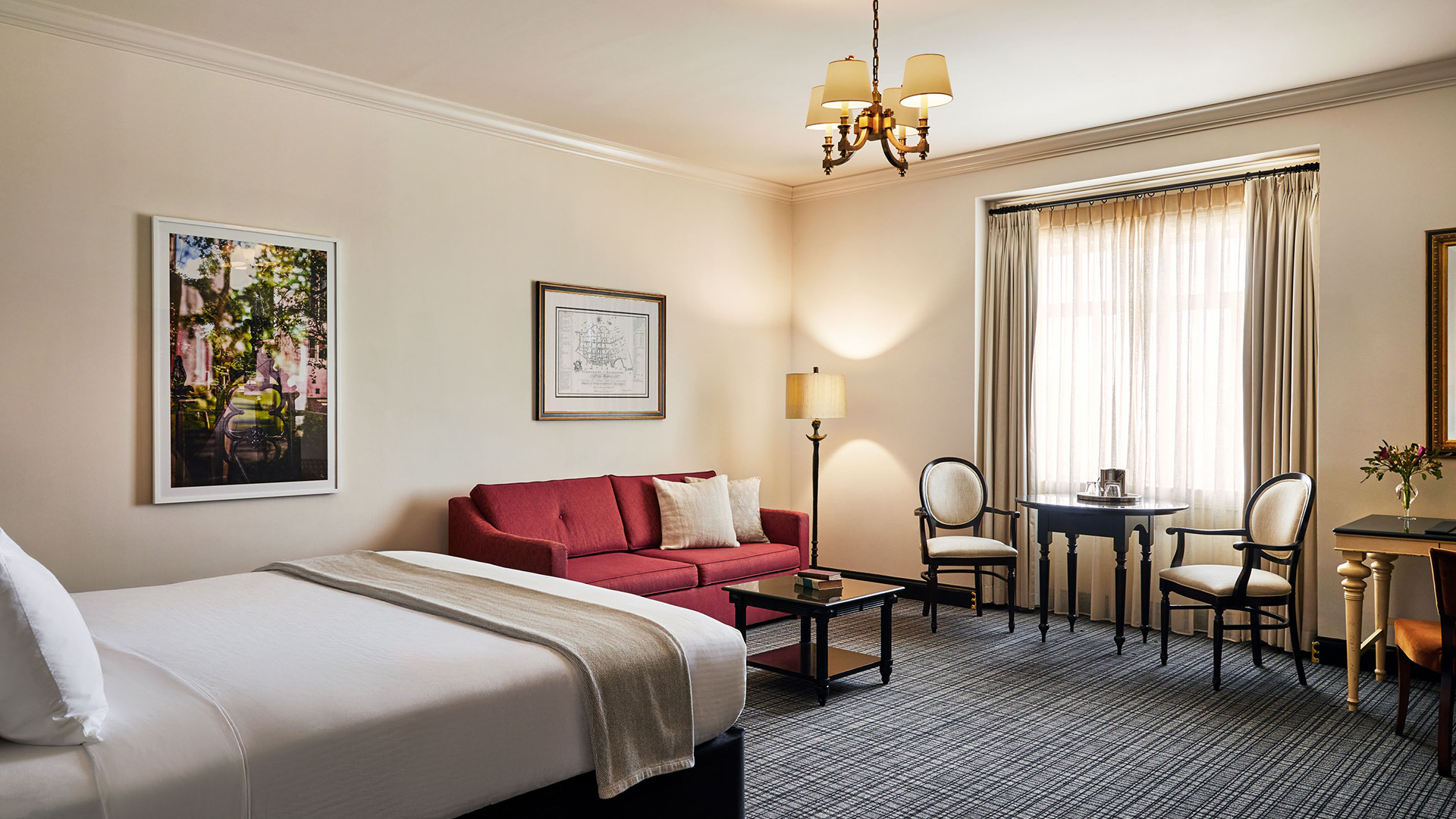 a room with a bed and a couch