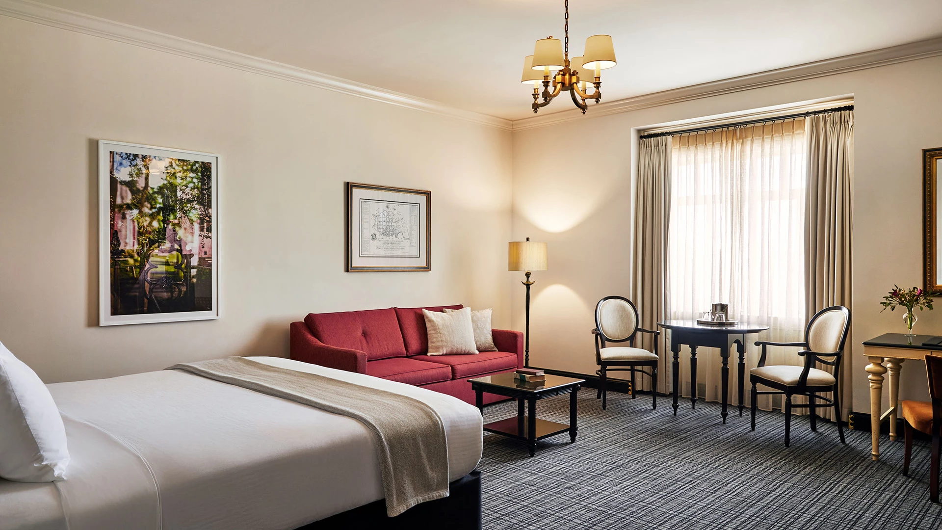 a room with a bed and a couch