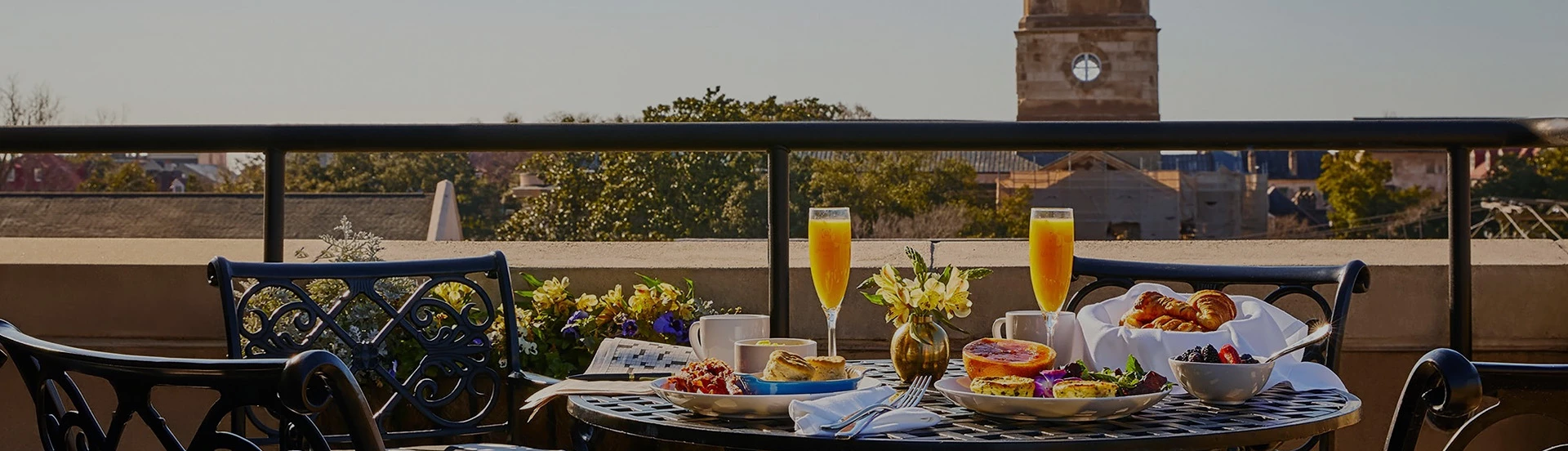 a table with food and drinks on it