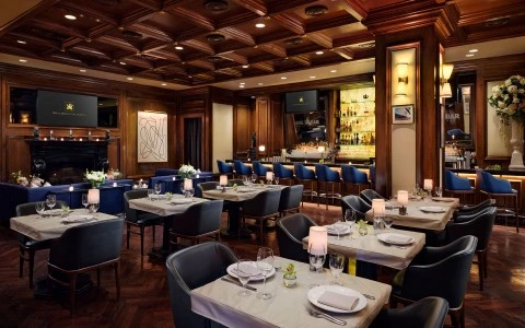 a room with tables and chairs