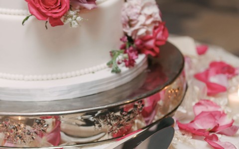 a cake with flowers on top of it