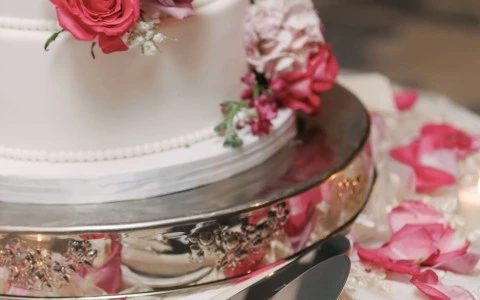 a cake with flowers on top of it