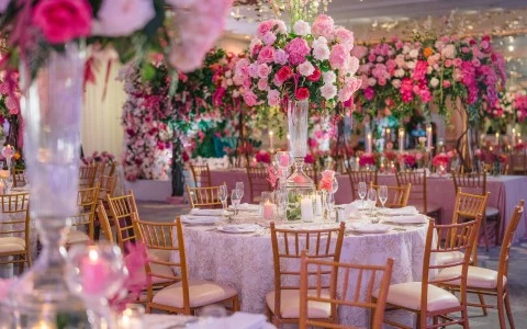 a table set for a wedding reception